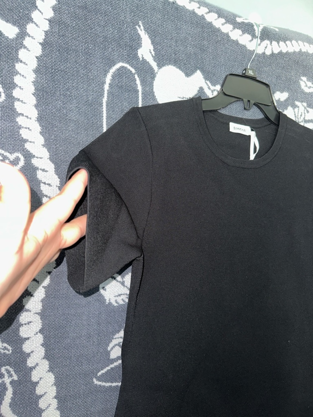 Simkhai Short-Sleeve Tee Dress with White Pleated Hem - Picture 4 of 5